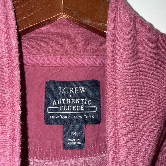JCREW Mens Medium Raspberry Long Sleeve 1/4 Button Up Pullover Sweatshirt EEO - Picture 2 of 4